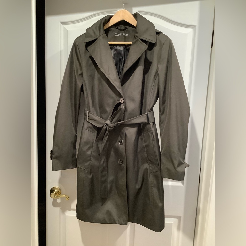 Calvin Klein Olive Green Trench Coat